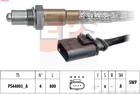 EPS 1.998.250 — Sonda lambda