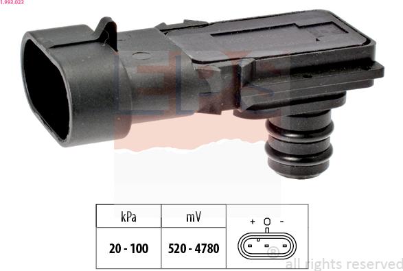 EPS 1.993.023 — Czujnik ciśnienia powietrza, adaptacja wysokościowa