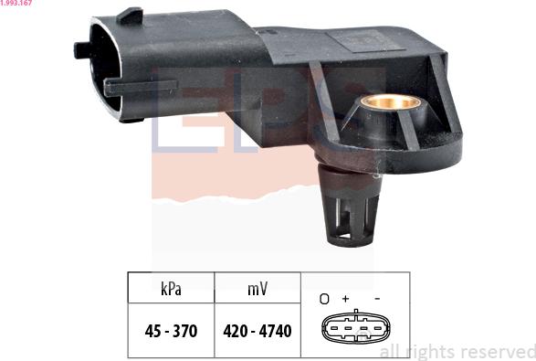 EPS 1.993.167 — Czujnik ciśnienia powietrza, adaptacja wysokościowa