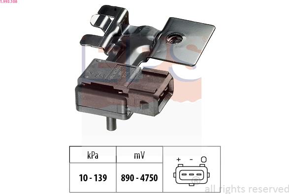 EPS 1.993.108 - CZUJNIK CIŚN. POWIETRZA VOLVO V70 2.4 00-