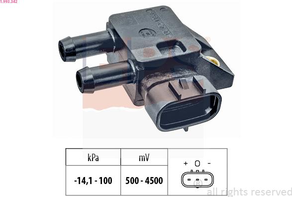EPS 1.993.342 - CZUJNIK CIŚN. SPALIN KIA CEED 1.4 12-