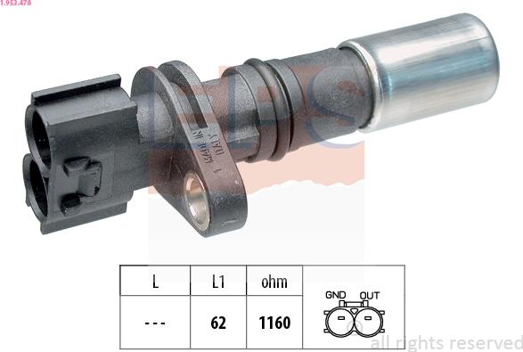 EPS 1.953.478 - CZUJNIK POŁOŻENIA WAŁU KORB. TOYOTA