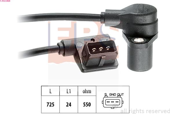 EPS 1.953.064 - CZUJNIK POŁOŻENIA WAŁU KORB. BMW 3 E30 2.0 86-