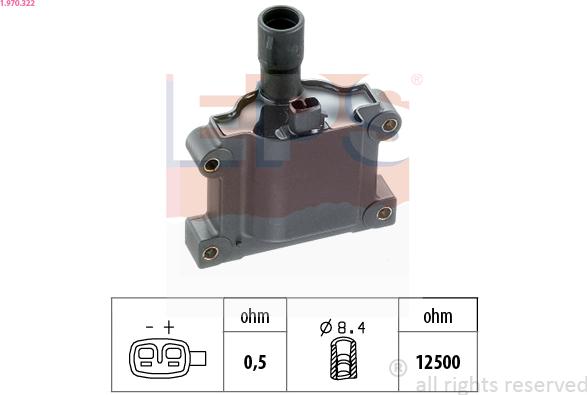 EPS 1.970.322 - CEWKA ZAPŁONOWA TOYOTA PREVIA 2.4 90-
