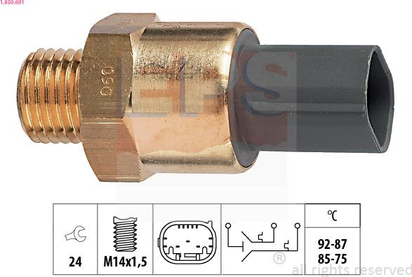 EPS 1.850.691 - CZUJNIK TERMICZ.WENTYL.CHLOD.BMW 316.318