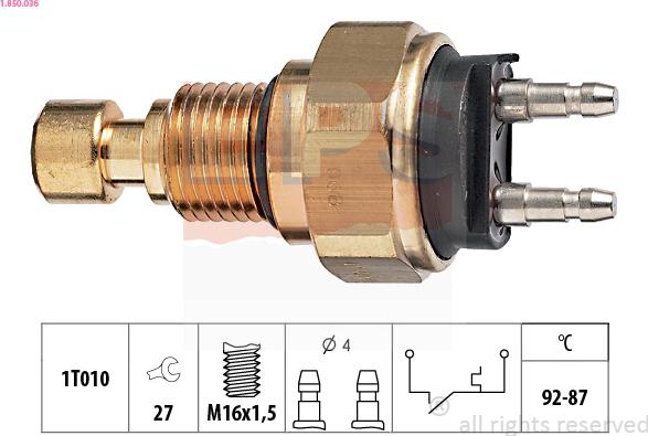 EPS 1.850.036 - WŁĄCZNIK WENTYLATORA HONDA CIVIC 1.5 88-