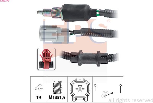 EPS 1.860.175 - WŁĄCZNIK ŚWIATEŁ COFANIA HONDA CIVIC 1.6 VTEC 00-