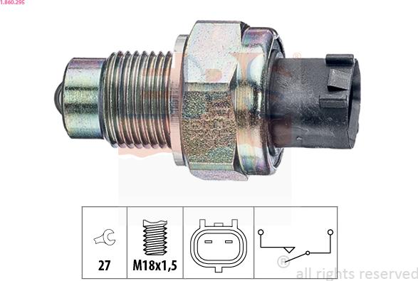 EPS 1.860.295 - WŁĄCZNIK ŚWIATEŁ COFANIA CITROEN C1 1.0 05-