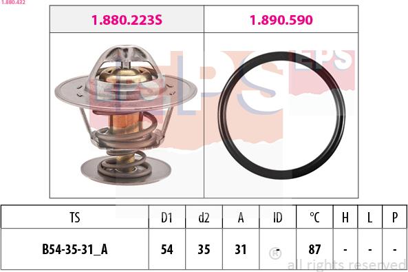 EPS 1.880.432 — Termostat, środek chłodzący