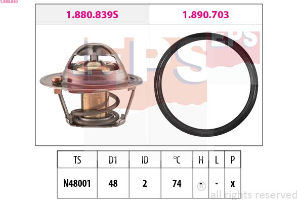EPS 1.880.840 - TERMOSTAT FORD 74C FOCUS 1.4-.16 98-