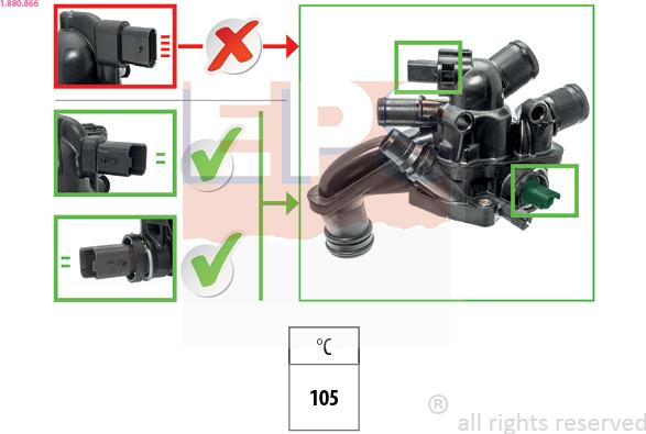 EPS 1.880.866 - TERMOSTAT CITROEN C5 1.6 VTI 10--Z OBUD-