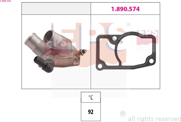 EPS 1.880.344 - TERMOSTAT OPEL 92C 2.2DTI