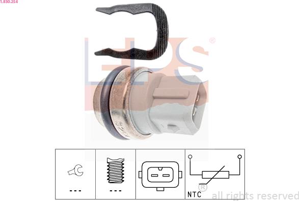 EPS 1.830.254 - CZUJNIK TEMP. PŁYNU CHŁODZĄCEGO RENAULT CLIO 1.9D 98-