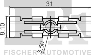 FA1 11-40057.25 - SPINKA LISTWY DACHU. KLIPS MOCUJĄCY AUDI. SEAT. SKODA