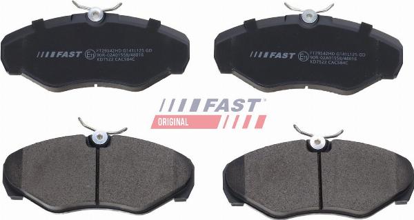 Fast FT29542HD — Zestaw klocków hamulcowych, hamulce tarczowe