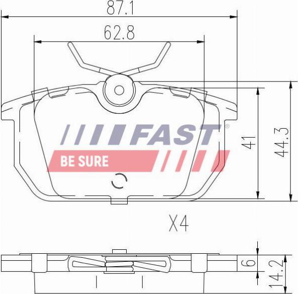 Fast FT29035 — Zestaw klocków hamulcowych, hamulce tarczowe