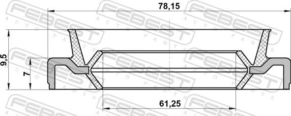 Febest 95EDS-63780710X - USZCZELNIACZ WALU NAPED. CHRYSLER