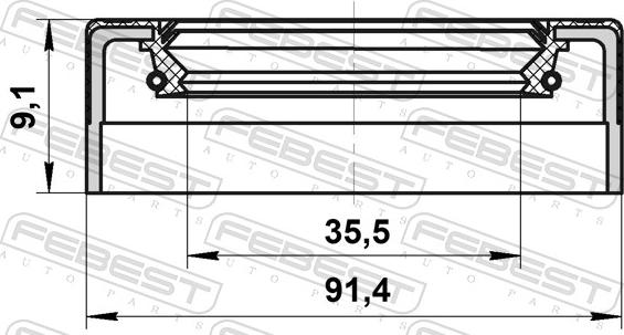 Febest 95FEY-37910909L - USZCZELNIACZ SKRZYNI BIEG. NISSAN