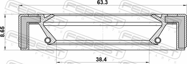 Febest 95GAS-40630909C - USZCZELNIACZ WALU PEUGEOT FIAT