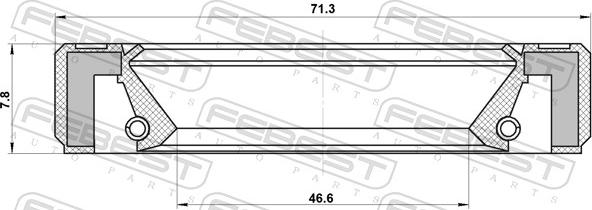 Febest 95GBY-48710808R - USZCZELNIACZ SKRZYNI BIEGÓW NISSAN