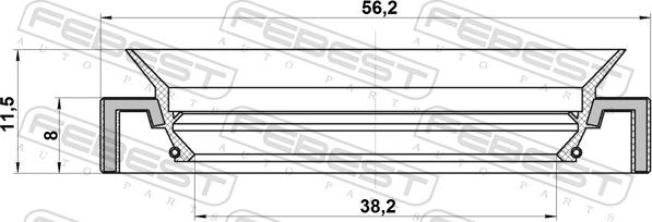 Febest 95HAY-40560812L - USZCZELNIACZ 40X56X9X12.5  WALU SKRZYNI