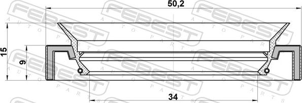 Febest 95HAY-36500915R - USZCZELNIACZ WALU SUBARU