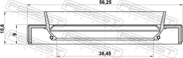 Febest 95HBY-40560916R - USZCZELNIACZ WALU NAPEDOWEGO TOYOTA