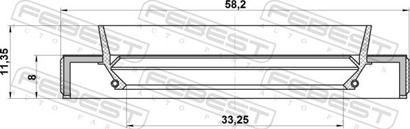 Febest 95HBY-35580811R - USZCZELNIACZ 35X58X8X11.5  SKRZ.BIEG.A.
