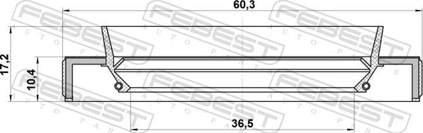 Febest 95HBY-38601017X - USZCZELNIACZ WALU NAPEDOWEGO NISSAN