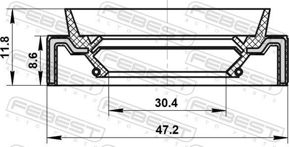 Febest 95JAY-32470912C - USZCZELNIACZ WALU NAPEDOWEGO HONDA