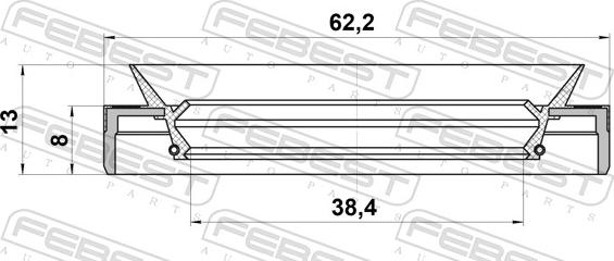 Febest 95MEY-40620813C - ZIMERING -39.9 62 8-13-DYFERENCJALU