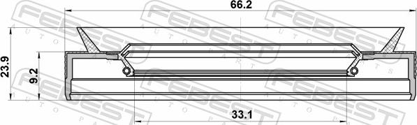 Febest 95PEY-34660924C - USZCZELNIACZ WALU NAPEDOWEGO OPEL