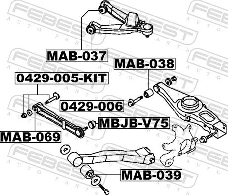Febest 0429-005-KIT - SRUBY MIMOSR. WAHACZA MITSUBISHI ZESTAW