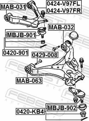 Febest 0429-008 - SRUBA MIMOSRODOWA MITSUBISHI