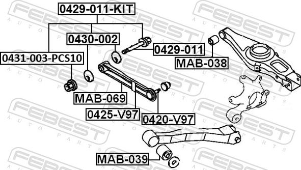 Febest 0430-002 - PODKLADKA MIMOSRODOWA MITSUBISHI