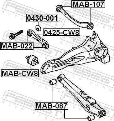Febest 0430-001 - PODKLADKA MIMOSRODOWA MITSUBISHI