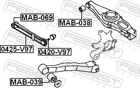 Febest 0425-V97 - WAHACZ POPRZECZNY -T- MITSUBISHI