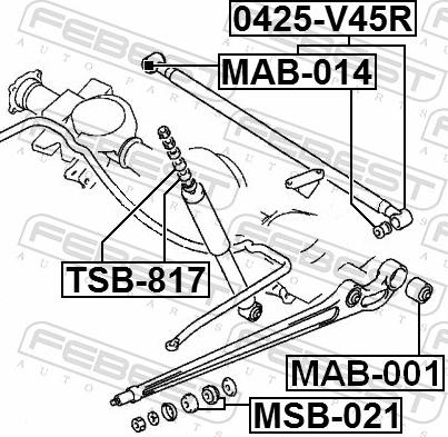 Febest MSB-021 - TULEJA WAHACZA -T-PAJERO 2.8 98-03 -LP-