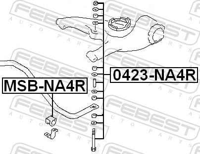 Febest 0423-NA4R - ZESTAW NAPR.STABIL.-T-GRANDIS 04-