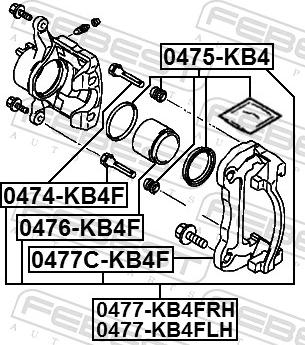 Febest 0474-KB4F - HAM.ZACISKU SRUBA PROWADZENIA SUBARU
