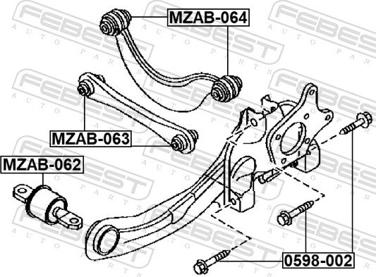 Febest 0598-002 - SRUBA WAHACZA MAZDA NISSAN