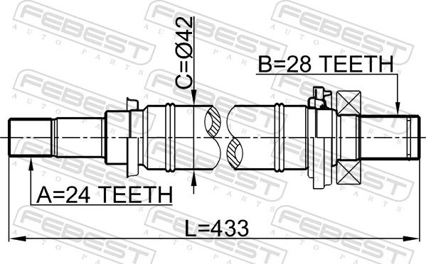Febest 0512-M316MT - Wał napędowy