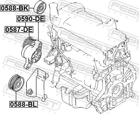 Febest 0587-DE - KOLO NAPINACZA PASKA MIC. MAZDA2 1.3 07-