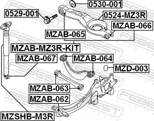 Febest MZD-003 - ODBOJ AMORT. -T-FOCUS 98-04 -LP-