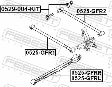Febest 0525-GFRR - WAHACZ WZDLUZNY PR -T- MAZDA