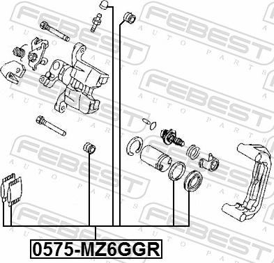 Febest 0575-MZ6GGR - HAM.ZACISK REPERAT.MAZDA 6 SEDAN 02-07