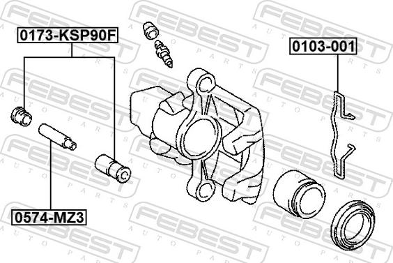 Febest 0103-001 - ZESTAW INSTAL.KLOCKOW HAM.PEUGEOT -1SZT-
