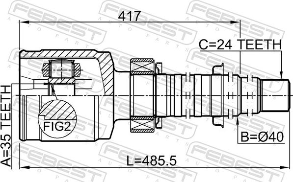 Febest 0111-GSX30RH - PRZEGUB NAPĘDOWY WEWNĘTRZNY