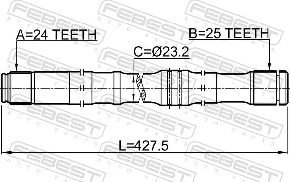 Febest 0112-ZNR10LH - PÓŁOŚ NAPĘDOWA