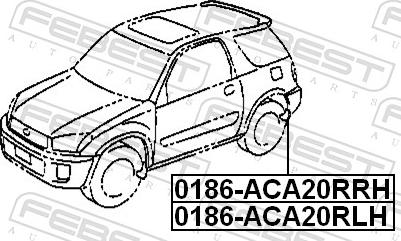 Febest 0186-ACA20RLH - BŁOTNIK TYLNY LEWY TOYOTA RAV4 II 00-05